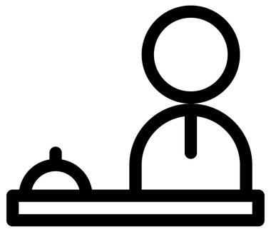 Otel ve inşaat hattı vektör simgesi.