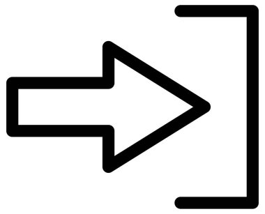 beyaz arkaplanda izole edilmiş yönü olan siyah çizgi ok simgesi 
