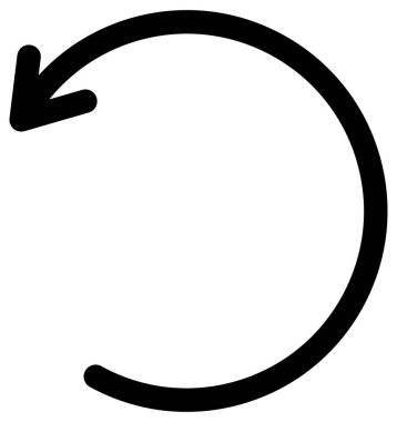 Beyaz arkaplanda sağ vektör simgesini döndür