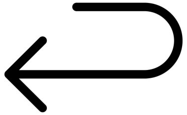 beyaz arkaplanda izole edilmiş yönü olan siyah çizgi ok simgesi 