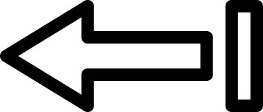 koyu siyah ana çizgi oku beyaz üzerine izole