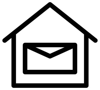 Beyaz üzerine ev vektörü simgesinden basit ve minimalist çalışma