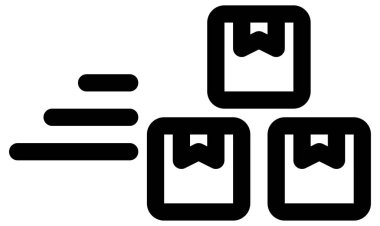 Basit minimalist dağıtım, sevkiyat, lojistik cesur vektör simgesi