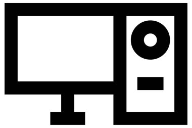 ofis ve bilgisayar vektör simgesi.