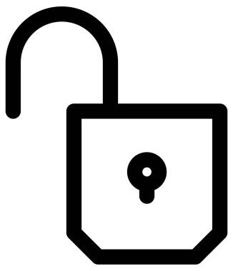 Vektör simgesini kilitle. biçim iki renkli düz sembol, siyah ve beyaz renkler, yuvarlak açılardır