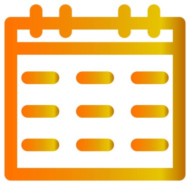 Organizatör vektör simgesi. biçim düz sembol, turuncu renk, yuvarlak açılar, beyaz arkaplan