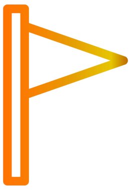 Eğimli yön vektör simgesi. biçim düz sembol, turuncu renk, yuvarlak açılar, beyaz arkaplan