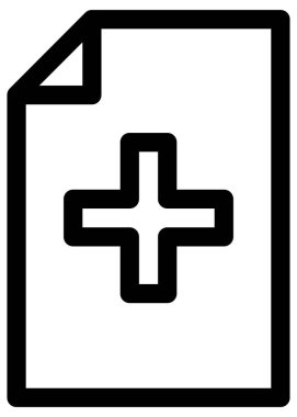 Beyaz arkaplanda basit ve minimal sağlık ve tıp vektörü simgesi