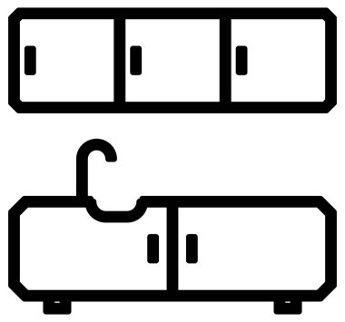 Mobilya simgesinin vektör illüstrasyonu