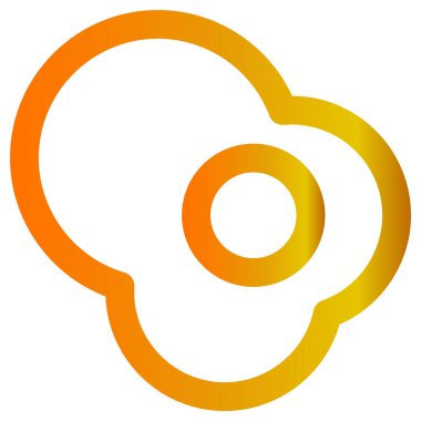 vektör simgesine bağlan. bicolor düz sembol, turuncu ve sarı renkler, yuvarlak açılar, beyaz arkaplan