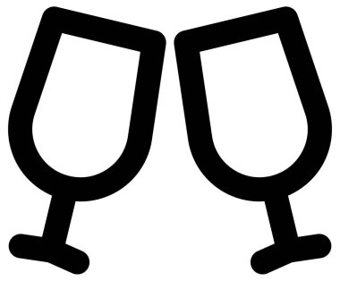 Beyaz arkaplanda basit ve minimalist kutlama vektörü simgesi