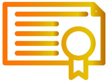 Beyaz arkaplanda sertifika vektörü simgesi