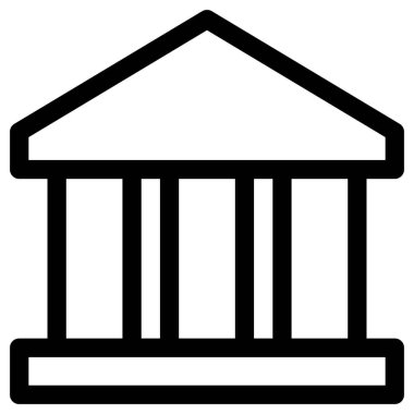 Beyaz arkaplanda banka vektör simgesi