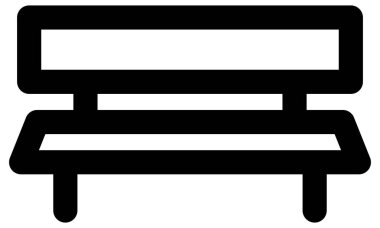 sokak bankı çizgisi vektör simgesi.