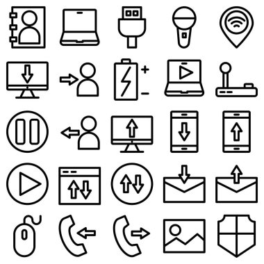 Basit ve minimalist ve teknoloji vektör simgeleri