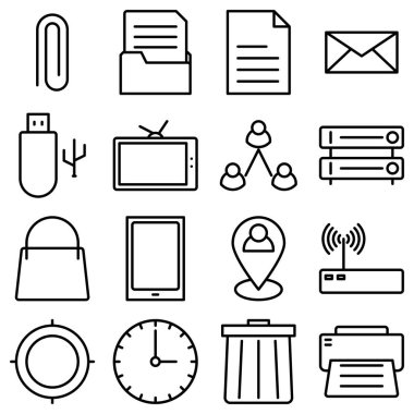 ofis ve iş simgelerinin vektör kümesi