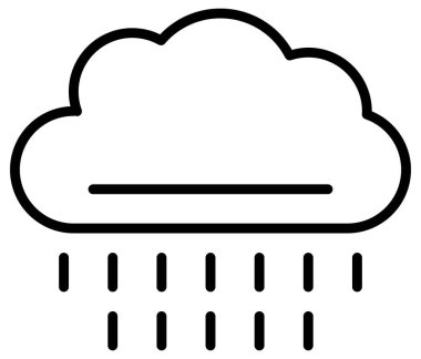 Yağmur bulutu vektör simgesi. biçim düz sembol, beyaz renk