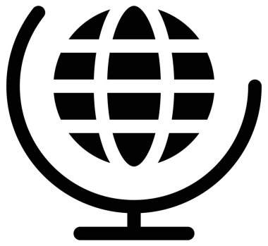 Dünya vektör simgesi. iki renkli düz sembol, koyu gri ve beyaz renkler, yuvarlak açılar, gümüş