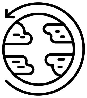 Beyaz üzerine basit ve minimalist ekoloji çizgi vektör simgesi