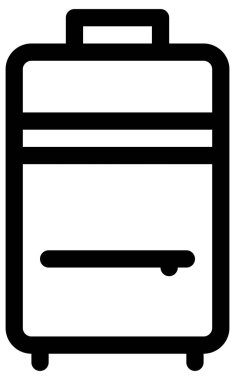 seyahat ve valiz çizgisi vektör simgesi.