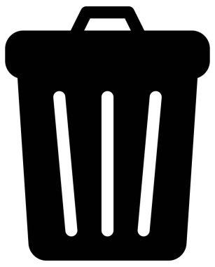 Çöp kutusu simgesi. Vektör çizim biçimi düz ikonik semboldür 