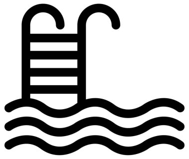 yüzme havuzu düz vektör simgesi