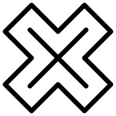 x harfi vektör simgesi. yön işareti siyah sembol