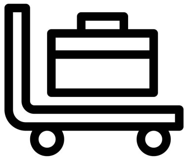 Alışveriş ve lojistik çizgisi vektör simgesi.