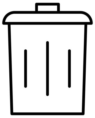 Çöp kutusu vektör çizgisi simgesi