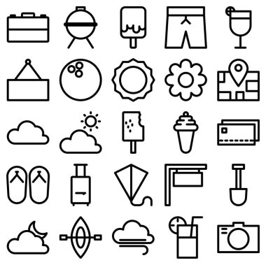 yaz vektör çizgisi simgeleri ayarlandı.