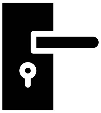 Anahtarın modern siyah simgesinin vektör illüstrasyonu