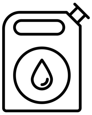 Basit ve minimalist benzin istasyonu kalın vektör simgesi