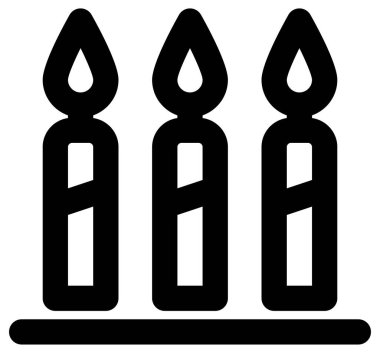 Beyaz arkaplanda basit ve minimalist kutlama vektörü simgesi