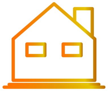 ev düz simgesi, vektör illüstrasyonu