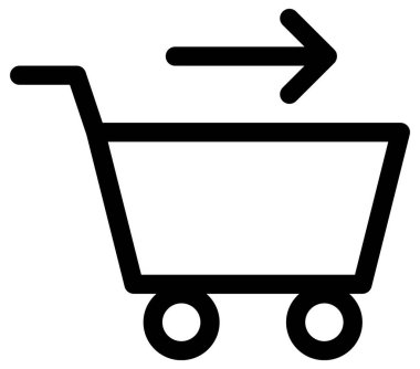 Alışveriş arabası ikonu. biçim çift renkli düz sembol, yoğun kırmızı ve siyah renkler, yuvarlak açılar,