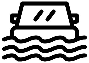 Beyaz arkaplanda basit ve minimalist siyah felaket vektör simgesi