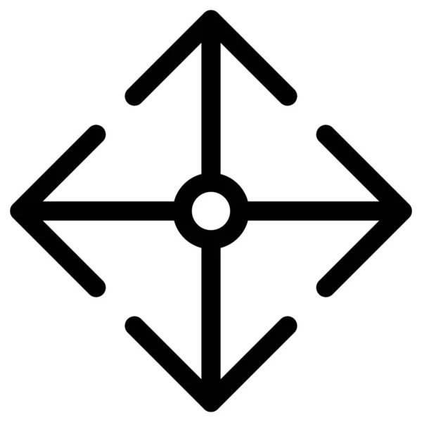 Иконка Стрелкой Черного Контура Белом Фоне — стоковый вектор