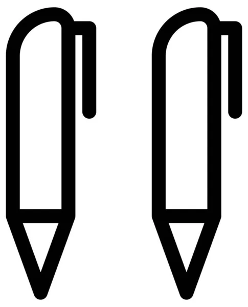Escritura Icono Vector Bolígrafos — Vector de stock