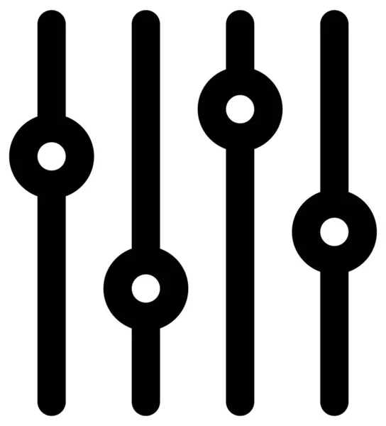 Εικονίδιο Ρύθμισης Διανυσματικό Στυλ Είναι Επίπεδη Εικονική Σύμβολο Μαύρο Χρώμα — Διανυσματικό Αρχείο