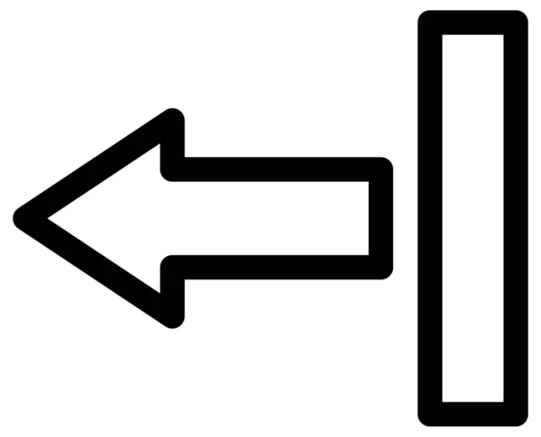 Arrow Left Vector Icon Style Flat Graphic Symbol Black Color — Stock Vector