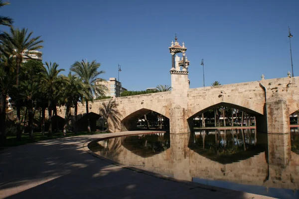 Puente Middeleeuwse Viejo Cauce Del Rio Valencia — Stockfoto