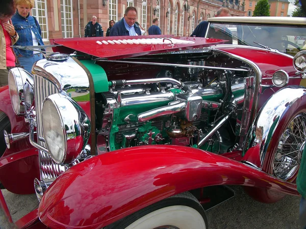 Schwetzingen Německo Září2007 Detail Motorového Doku Duesenberg Murphy Convertible Coupe — Stock fotografie