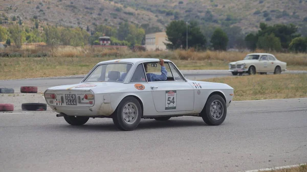 Atenas Junio 2018 Coche Italiano Clásico Lancia Fulvia 1971 Circuito — Foto de Stock