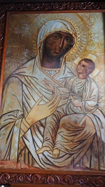 Preveza Grecia Julio 2020 Icono Virgen Con Niño Conocido Como — Foto de Stock