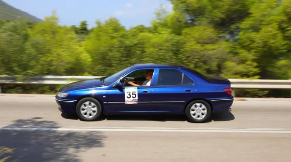 Ritsona Griekenland September 2020 Panning Shot Van Franse Auto Peugeot — Stockfoto