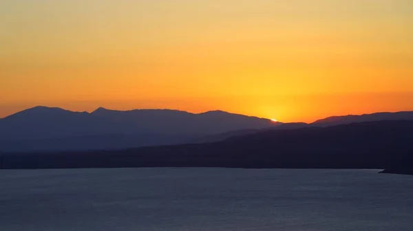 Άποψη Της Δυτικής Ακτής Της Λίμνης Τριχονίδας Κατά Δύση Του Φωτογραφία Αρχείου