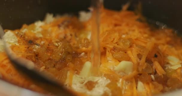 Preparação Alimentos Cozinha Cupcake Salada Bebidas — Vídeo de Stock