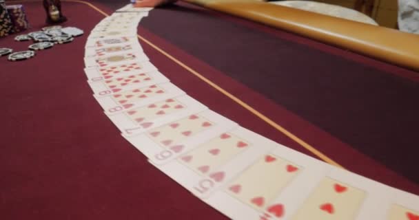 Casino Juego Cartas Fichas — Vídeo de stock