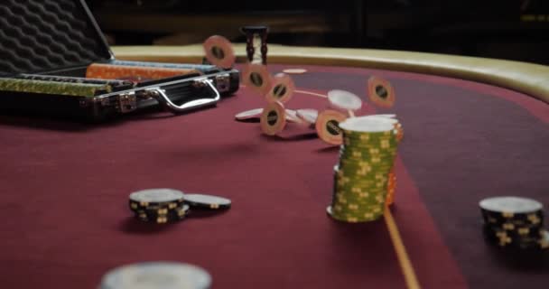 Casino Verteilung Von Spielchips — Stockvideo