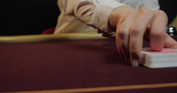Casino Distribución Cartas Juego — Vídeos de Stock